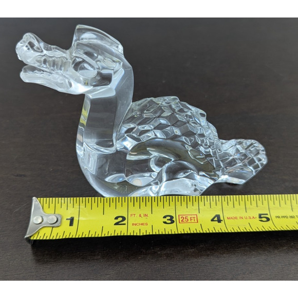 Baccarat France Crystal Dragon Sculpture Figurine Paperweight 4" H - Gift Idea - Picture 13 of 13